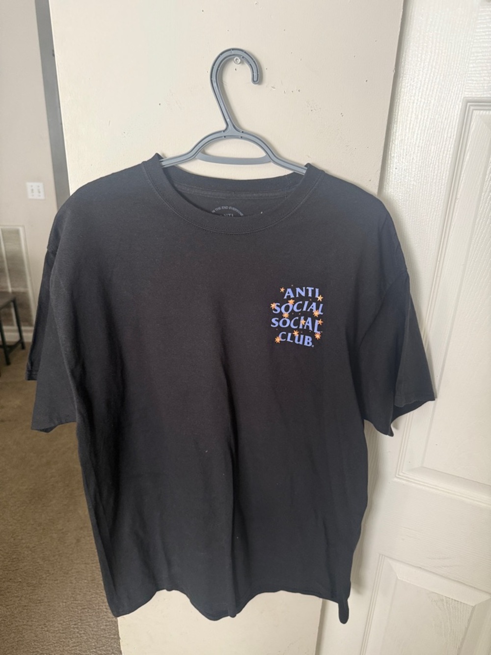 Anti Social Social Club Black Tee purple gold graphic